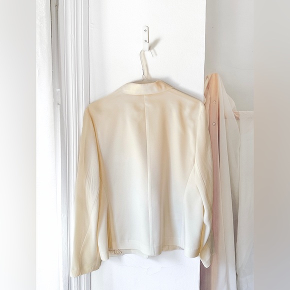 🍦vintage🍦cream embellished with lace blazer M - Picture 5 of 5